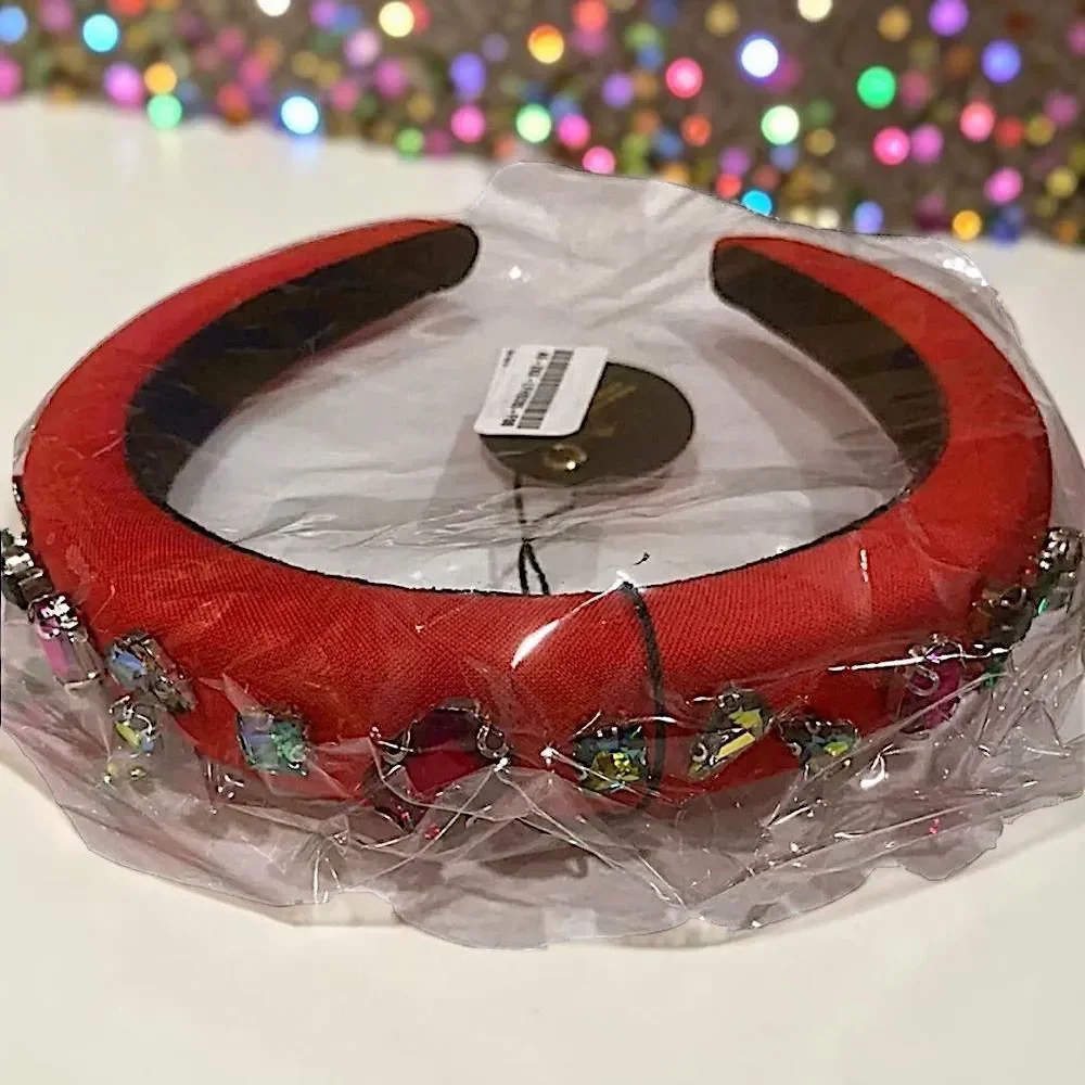 ZAXIE by Stefanie Taylor - Padded Jewel Headband - RED MSRP $48